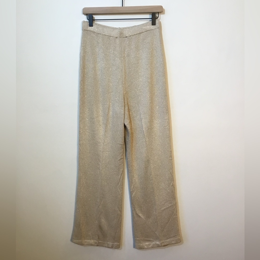 St. John Evening Champagne Sparkle High Rise Knit Pants